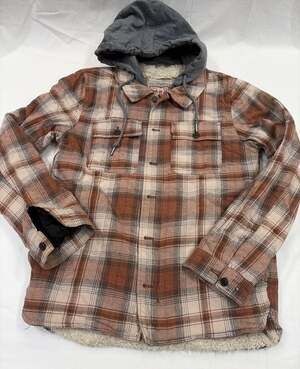 Mens Levi Brown Flannel Jacket Levi Strauss & Co. Small Sherpa
